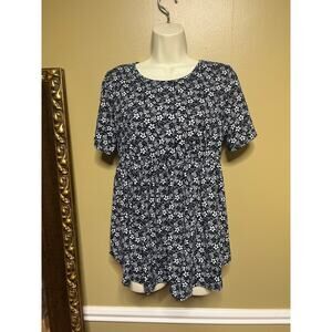 Bombom women’s daisy print pleated empire waist top